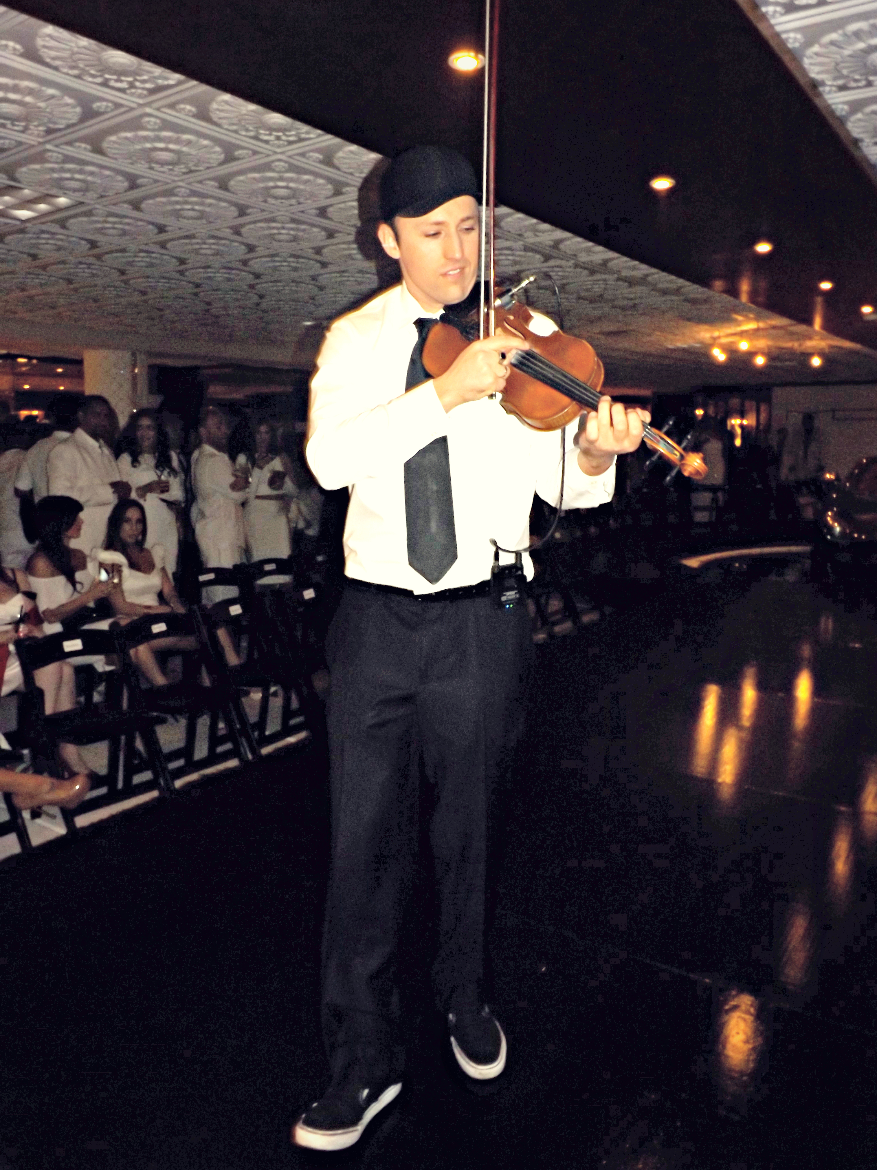 Josh Vietti electric violinist Couture Customs White Haute