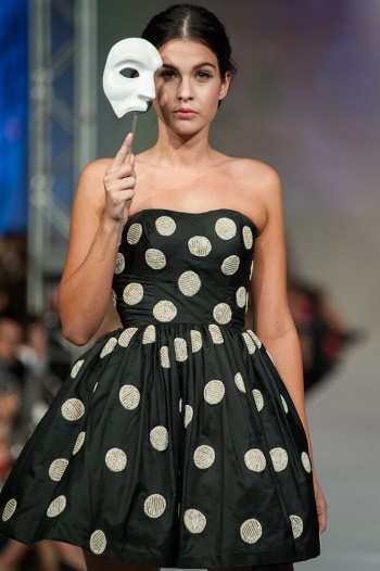 Silvia Bours Phoenix Fashion Week 2013 polka dot dress